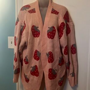 Shein Strawberry Woman’s Sweater Cardigan 2XL